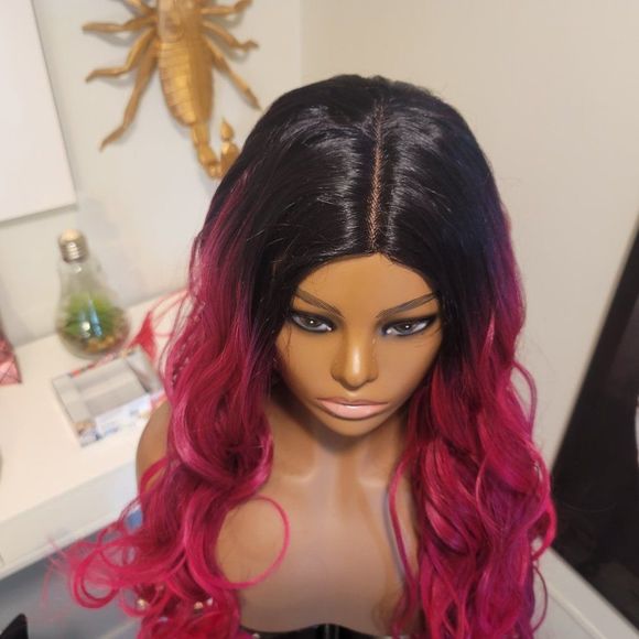 Fushia fire 24" bodywave wig - Picture 5 of 5